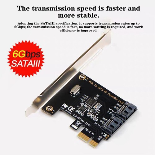PCI-E SATA 1X 4X 8X 16X PCI-E Cards PCI Express To SATA 3.0 2-Port SATA III 6Gbp - Photo 3/14