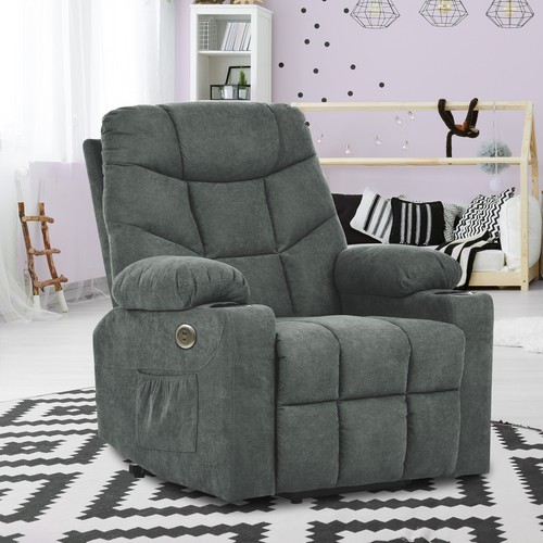 Fabric Recliner Power Lift Chair with Massage and Heated for Living Room Bedroom