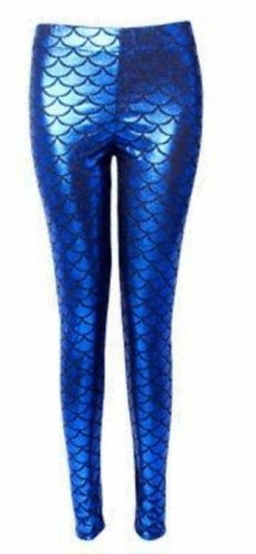 New GIRLS METALLIC MERMAID LEGGINGS KIDS SHINY FOIL CHILDREN 3-13 YEARS - Picture 12 of 14