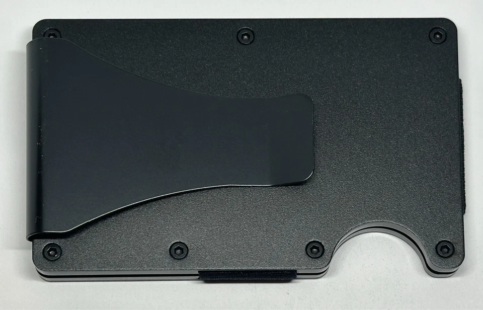 Cartera delgada de metal delgado con bloqueo RFID de Las Vegas Raiders Oakland grabada con láser Foto 2 de 4