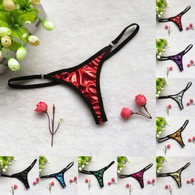 Stylischer Damen Wetlook Unterwäsche G String Tanga Höschen Verführerische Dessous
