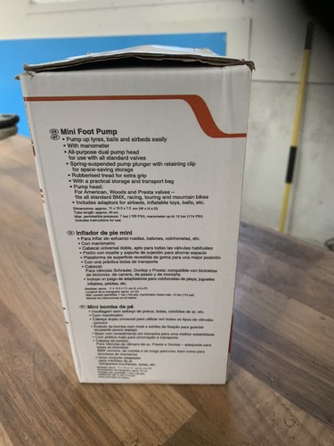 Toolitin Mini Bike Pump Portable Bicycle Tyre Inflator Foot Pump Presta Valve - Picture 2 of 2