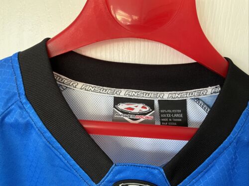 Answer Racing Vintage Jersey Men’s XXL 2XL Blue Motocross Rider Dirt Bike Riding - Picture 3 of 15
