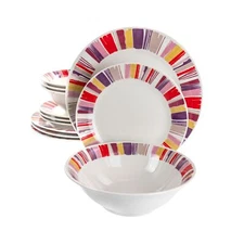 Gibson Home Orleans 12 Piece Ceramic Dinnerware Set