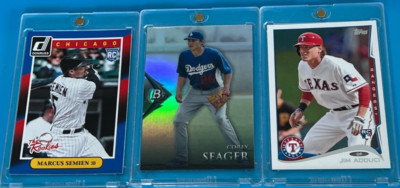 2014 BOWMAN PLATINUM CHROME - REFRACTOR - COREY SEAGER (RC) + Marcus Semien  RC+
