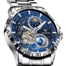 Herren Automatikuhr - Mechanische Armbanduhr Mondphase, Herren Luxus Uhr