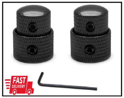 Guitar Control Knobs Metal Dual Concentric Stack 2 Sets for Electric Bass
