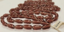 130 VINTAGE JAPANESE 1950's CHERRY BRAND GLASS AMETHYST 5x11mm. OVAL BEADS 4674T