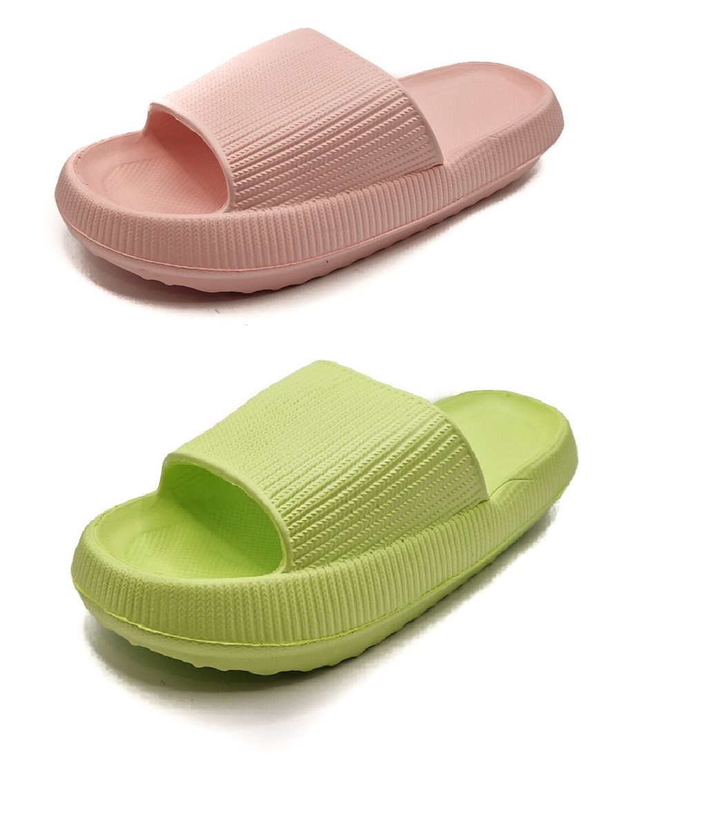 Womens Cloud Sliders Non-Slip Shower Slides Pillow Sandals Pool Flip Flop  Size