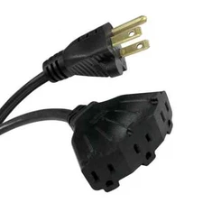 HDX 25 ft. 16/3 Indoor/Outdoor Extension Cord Multiple Outlet Triple Tap, Black