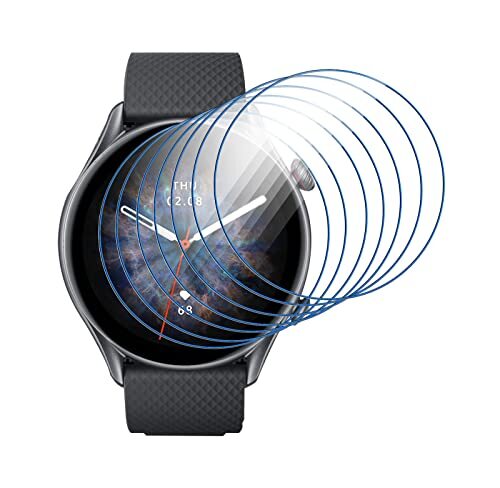 GIOPUEY Pellicola Protettiva per Amazfit GTR 3 PRO, [6 Pezzi] Flessibile (c1x)