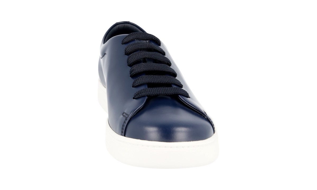 LUXURY PRADA SNEAKERS SHOES 4E2996 NAVY BLUE LEATHER NEW | eBay
