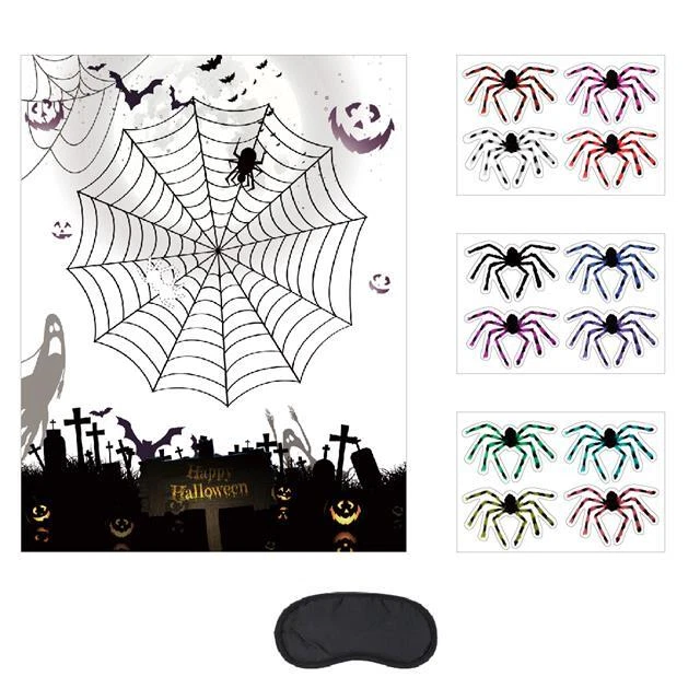 Pin the Spider on the Web - Juego de fiesta para niños de Halloween - Vampiro Bruja Fantasma Foto 2 de 4