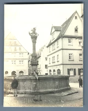 Germany, Rothenburg ob der Tauber, Saint George's fountain Vintage silver 