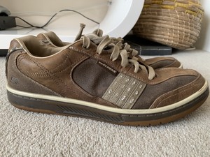skechers brown leather trainers