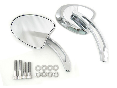 Mini Tapered Mirrors w/ Long Slotted Stems 1965-UP Dyna Softail Chopper Touring 