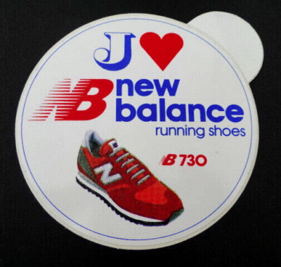 Werbe-Aufkleber New Balance NB 730 Running Shoes USA Sportswear 80er Jahre