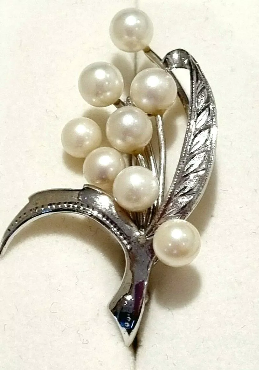 Silver and on sale pearl brooch