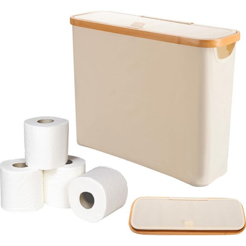 Toilet Paper Storage Basket Waterproof Toilet Paper Storage Stand with Lid - Picture 12 of 16