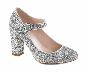 silver glitter mary janes