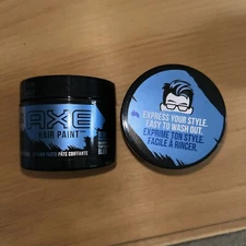 Axe Blue  Hair Paint, Temporary Hair Color Styling Paste, 2.3 Oz Each. Lot Of 2