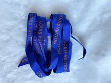 Authentic Louis Vuitton Ribbon. Blue/ Gold accent. 1/2" Wide x 72  Long.