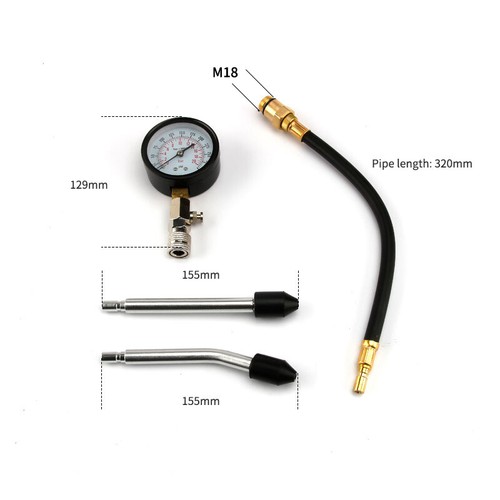 Tester Compressione Cilindro Auto Moto Motore Benzina Manometro Tester - Foto 2 di 16