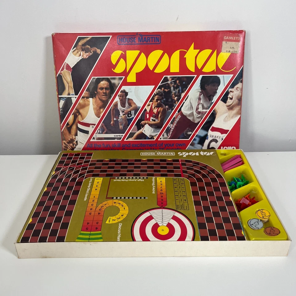 Rare Vintage Sportac Sports Board Game by House Martin 1975 - COMPLETE - Image 2 of 4