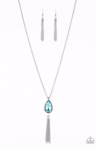 Silver Tassel Necklace Set 