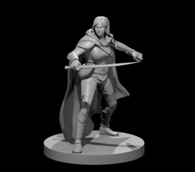 Bandit Female V2 Rogue Commoner Fighter NPC 28mm Scale DND D&D Tabletop Mini