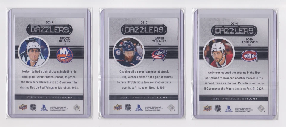 2022-23 UD SERIES 1, 2 & EXTENDED DAZZLERS BLUE PARALLEL - DROP DOWN LIST - Image 2 of 4