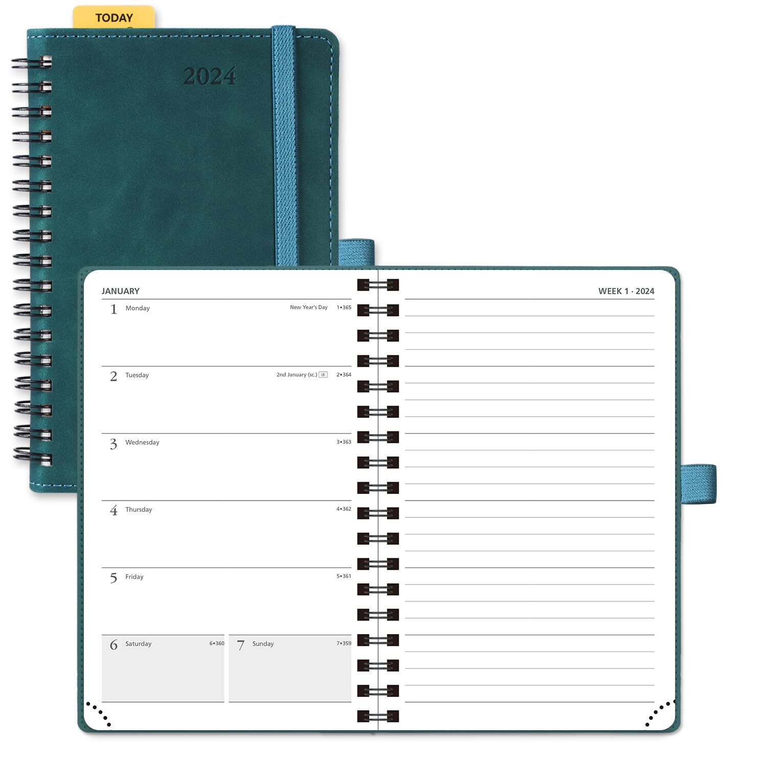 POPRUN 2024 Planner Weekly Notebook Pocket Size 4''x 6.25'' - Small Calendar ...