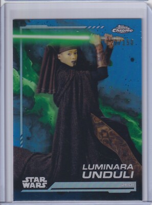 2024 Topps Star Wars Chrome Luminara Unduli Blue Parallel /150 Karte