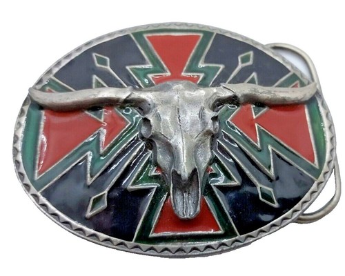 Vintage (1982) Siskiyou Buckle Company Boucle de ceinture commémorative « Chef Joseph » richement détaillée - France