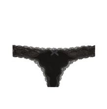 Victoria's Secret Dream Angels Lace-Trim Thong Panty Black