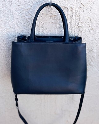 Fendi 2Jours petite studded black leather satchel shopper tote bag