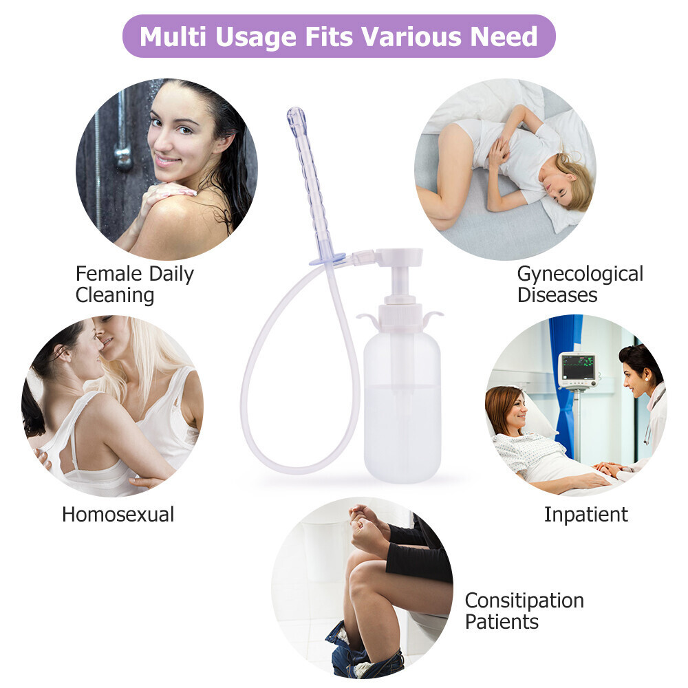 300ml Vaginal Douche Cleaner Manual Anal Douche for Women Reusable Cleaner Kit