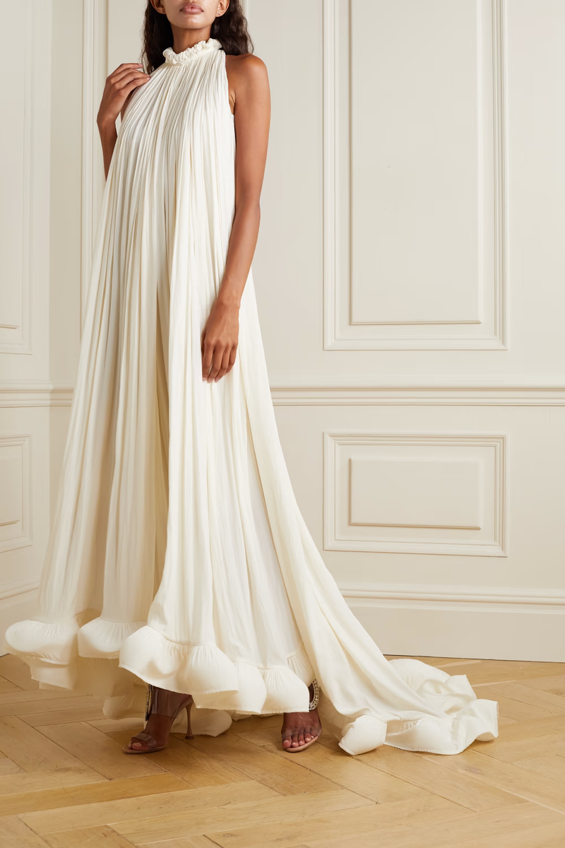 Lanvin Ruffled Charmeuse Gown FR 36 (US 4) New With Tags | eBay