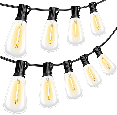 Outdoor String Lights,28Ft LED Patio Lights Outdoor Waterproof Dimmable Plug wit - Picture 9 of 12