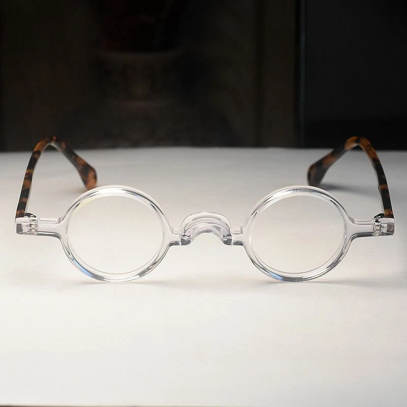Vintage round eyeglasses round eyeglasses frames men crystal round frame glasses - Image 3 of 4