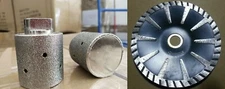 2" Zero Tolerance grinding Drum 5" Convex curved Blade stone concrete granite 