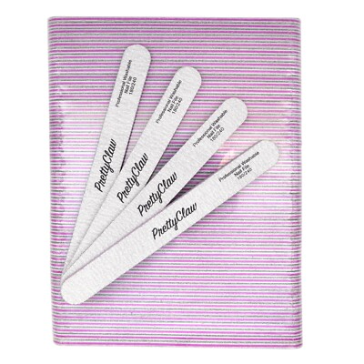 50pc Professional Nail Files Acrylic File Straight Zebra File 180/240 Grit