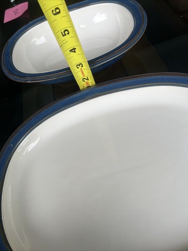 DANSK SIROCCO INDIGO BLUE OVAL SERVING PLATTER 14" & Bowl EXCELLENT CONDITION - Picture 6 of 8