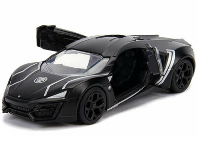 ミニカー MARVEL BLACK PANTHER &amp; LYKAN HYPERSPORT Amazon.com: Jada Toys Marvel Black Panther & Lykan