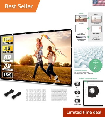 160 Degree Viewing Angle 150 Inch Projector Screen - Travel-Friendly & Foldable