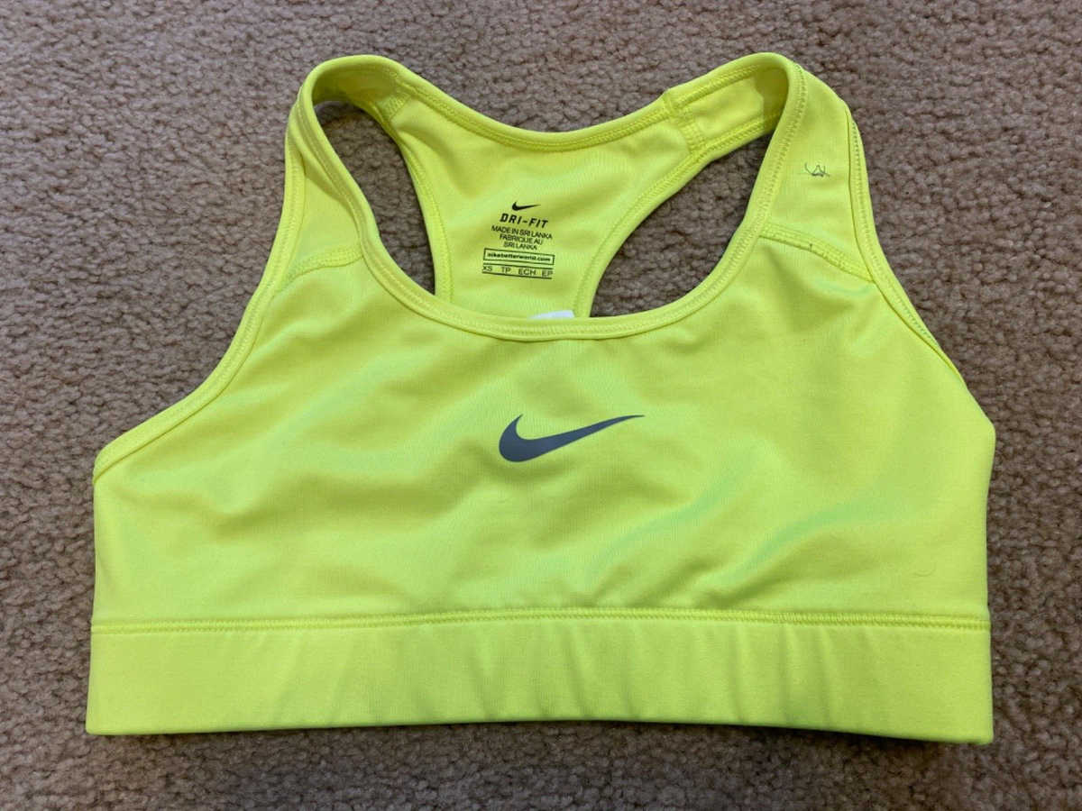 bright yellow nike sports bra
