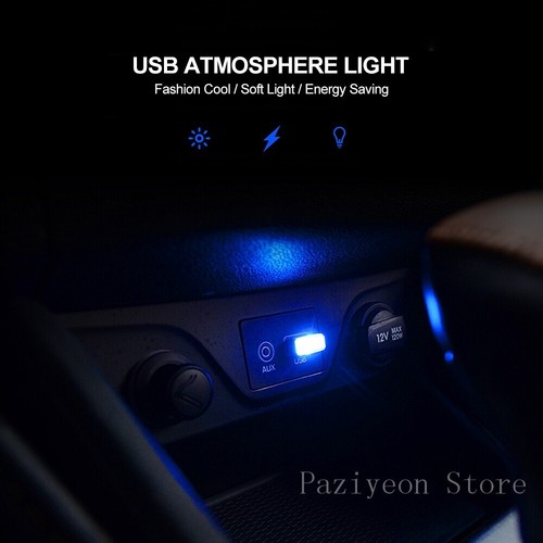 1x USB LED Mini Voiture Lumière Néon Ambiance Lumineuse Lampe Lumière Accessoires - Photo 15/19