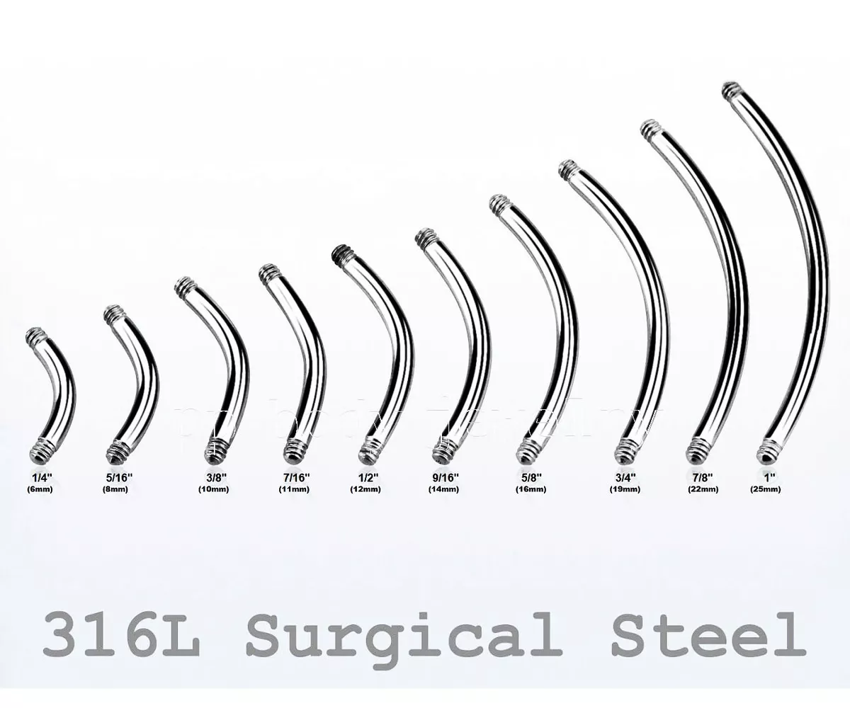 Curved barbell sales 14g