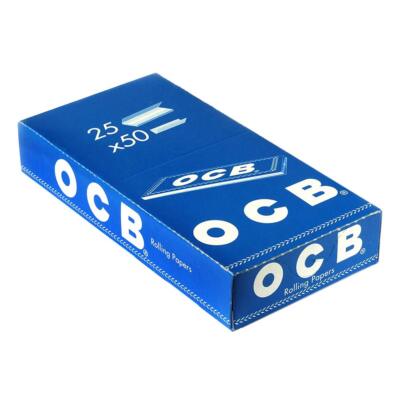 OCB Blau kurz (Zigarettenpapier) je Karton mit insgesamt 25 Heftchen à 50 Blatt