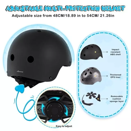 Kids Skateboard Skating Protection Gear Set Knee Pads Elbow Pads Helmet 7pcs - Picture 5 of 7